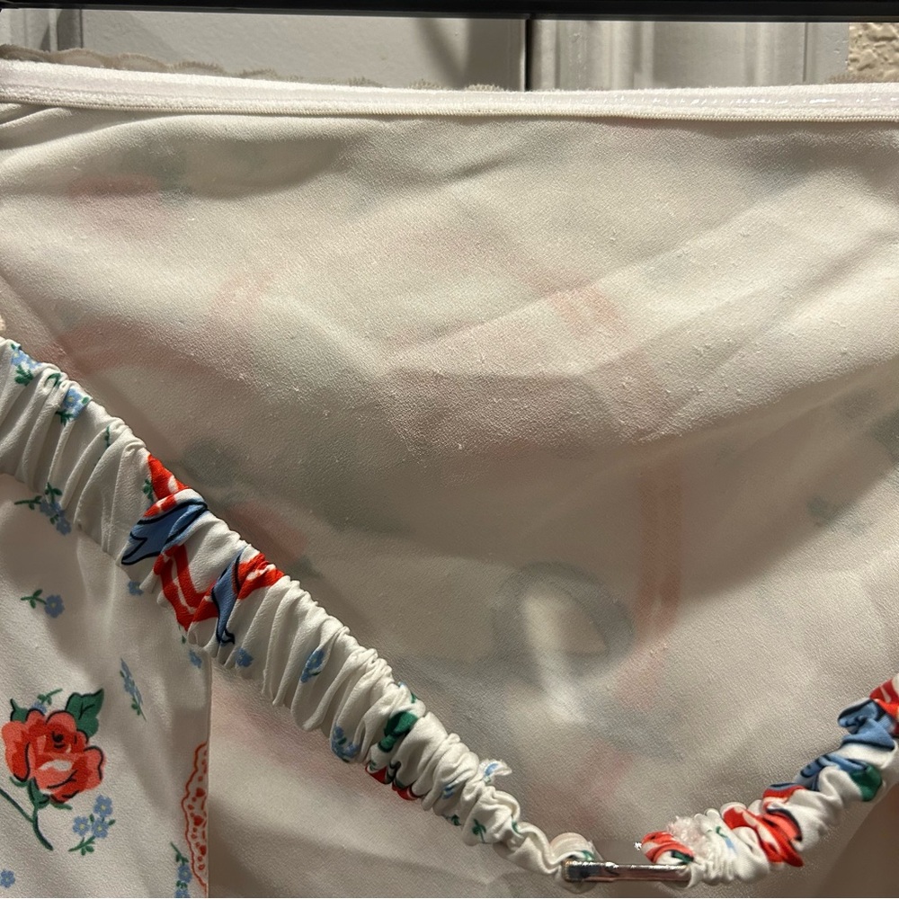 For Love & Lemons Daisy Mae Heart Cherry Print Strapless Ruffle Midi Dress - Picture 10 of 12